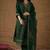 Green party wear embroidery chanderi kurta with pant and dupatta
