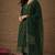Green party wear embroidery chanderi kurta with pant and dupatta