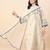 Cream party wear embroidery cotton blend kurta with pant and dupatta