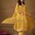Yellow party wear embroidery chanderi kurta with pant and dupatta