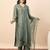 Pista party wear embroidery silk blend kurta with pant and dupatta