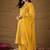 Yellow party wear embroidery chanderi kurta with pant and dupatta