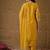 Yellow party wear embroidery chanderi kurta with pant and dupatta