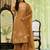 Brown party wear embroidery silk blend kurta with plazzo and dupatta