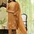 Brown party wear embroidery silk blend kurta with plazzo and dupatta