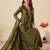 Mehendi party wear embroidery vichitra silk blend kurta with pant and dupatta