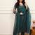Navy-blue party wear embroidery silk blend kurta with pant and dupatta