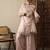 Peach party wear embroidery organza kurta with plazzo and dupatta