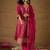 Rani party wear embroidery chanderi kurta with pant and dupatta