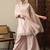 Peach party wear embroidery organza kurta with plazzo and dupatta