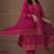 Rani party wear embroidery chanderi kurta with pant and dupatta