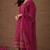 Rani party wear embroidery chanderi kurta with pant and dupatta