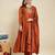 Rust party wear embroidery vichitra silk blend kurta with pant and dupatta