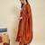 Rust party wear embroidery vichitra silk blend kurta with pant and dupatta