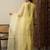 Yellow party wear embroidery organza kurta with plazzo and dupatta