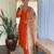 Rust party wear embroidery silk blend kurta with pant and dupatta