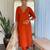 Rust party wear embroidery silk blend kurta with pant and dupatta