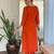 Rust party wear embroidery silk blend kurta with pant and dupatta