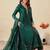 Green party wear embroidery vichitra silk blend kurta with pant and dupatta