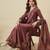 Brown party wear embroidery vichitra silk blend kurta with pant and dupatta