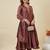 Brown party wear embroidery vichitra silk blend kurta with pant and dupatta