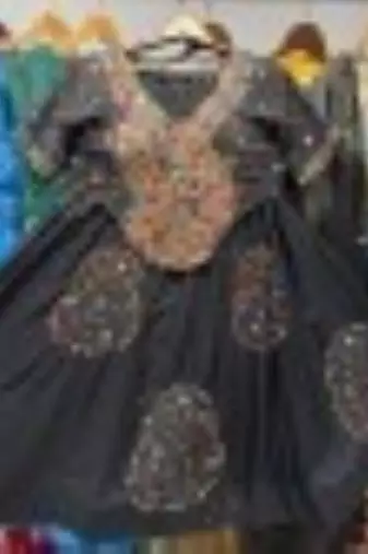 Black Rayon Readymade Navratri Lehenga Choli with Embroidery & Miroor Work