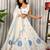 White Silk Blend Readymade Navratri Lehenga Choli with Embroidery & Thread Work
