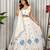 White Silk Blend Readymade Navratri Lehenga Choli with Embroidery & Thread Work