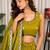 Olive Silk Blend Readymade Navratri Lehenga Choli with Embroidery & Thread Work