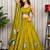 Olive Silk Blend Readymade Navratri Lehenga Choli with Embroidery & Thread Work