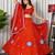 Orange Silk Blend Readymade Navratri Lehenga Choli with Embroidery & Thread Work