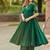 Green floral printed pure cotton embroidered kurta set with dupatta & trousers for women