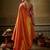 Orange silk blend kanchipuram silk woven saree