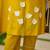 Yellow floral printed pure cotton sleeveless kurta trouser set for women