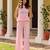 Pink floral printed pure cotton sleeveless co-ord set for women