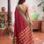 maroon silk blend zari woven saree