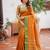 mustard silk blend zari woven saree