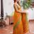 mustard silk blend zari woven saree