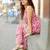 Pink floral printed pure cotton sleeveless v-neck kurta farshi salwar set for women