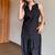 Black floral printed pure cotton sleeveless kurta farshi salwar set for women