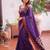 purple silk blend zari woven saree