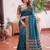 teal silk blend zari woven saree