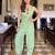 Sea green floral printed pure cotton sleeveless kurta farshi salwar set for women