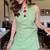 Sea green floral printed pure cotton sleeveless kurta farshi salwar set for women