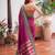 magenta silk blend zari woven saree