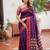 purple silk blend zari woven saree