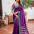 purple silk blend zari woven saree