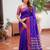 royal-blue silk blend zari woven saree