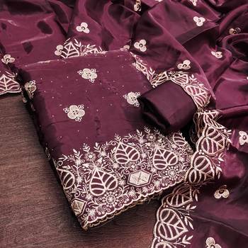  embroidered jimmy choo silk unstitched dress material with scalloped dupatta 4