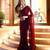 Wine georgette sequins work embroidered saree